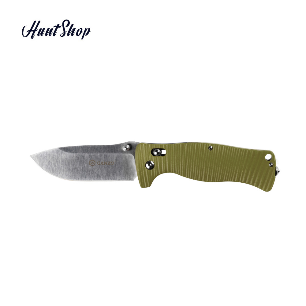 Knife-Ganzo-G720-Green چاقو تاشو گانزو دسته سبز G720-gr